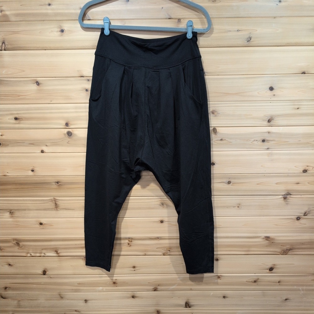 Lululemon Black Drop Crotch Harem Pants Pleated Activewear Pockets Women 4